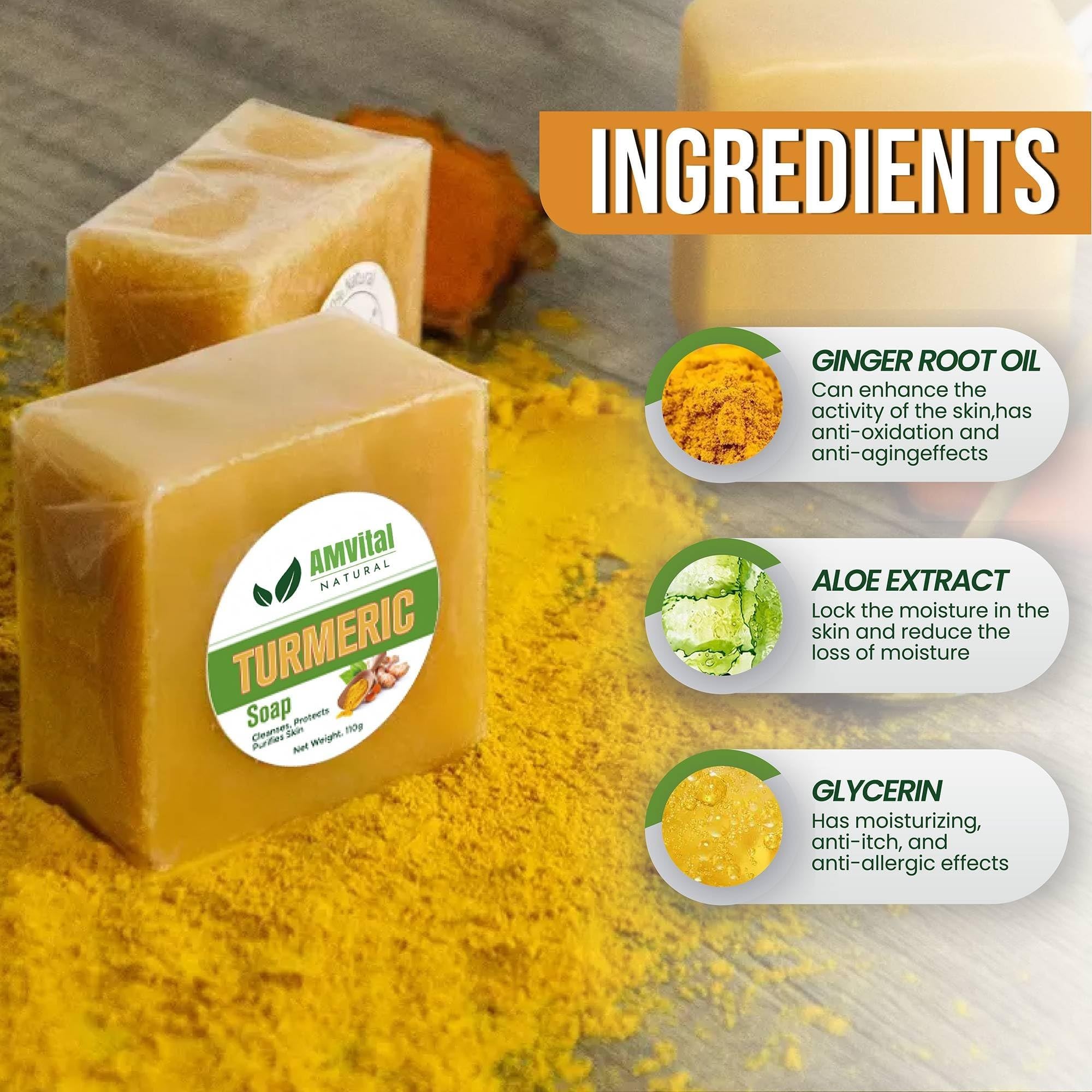 AMVital jabon curcuma espuma cremosa para limpieza diaria.