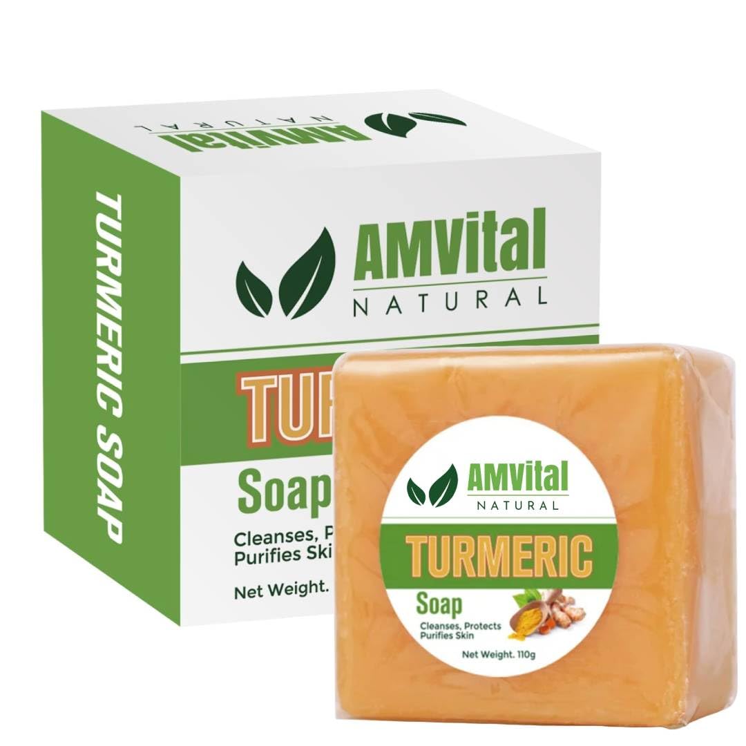 AMVital jabon curcuma rostro y cuerpo, piel más suave y luminosa.
