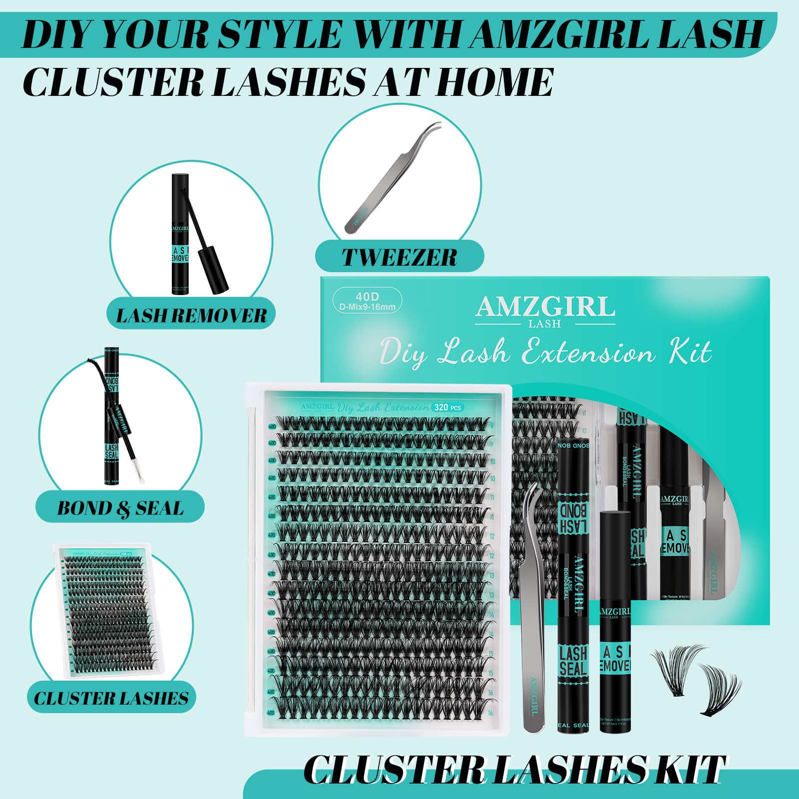 AMZGIRL LASH pegamento y sellador, adhesión duradera para clústeres