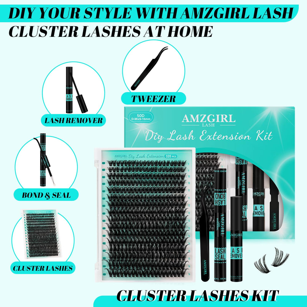 AMZGIRL LASH bond-seal resistente al agua para clústeres duraderos.