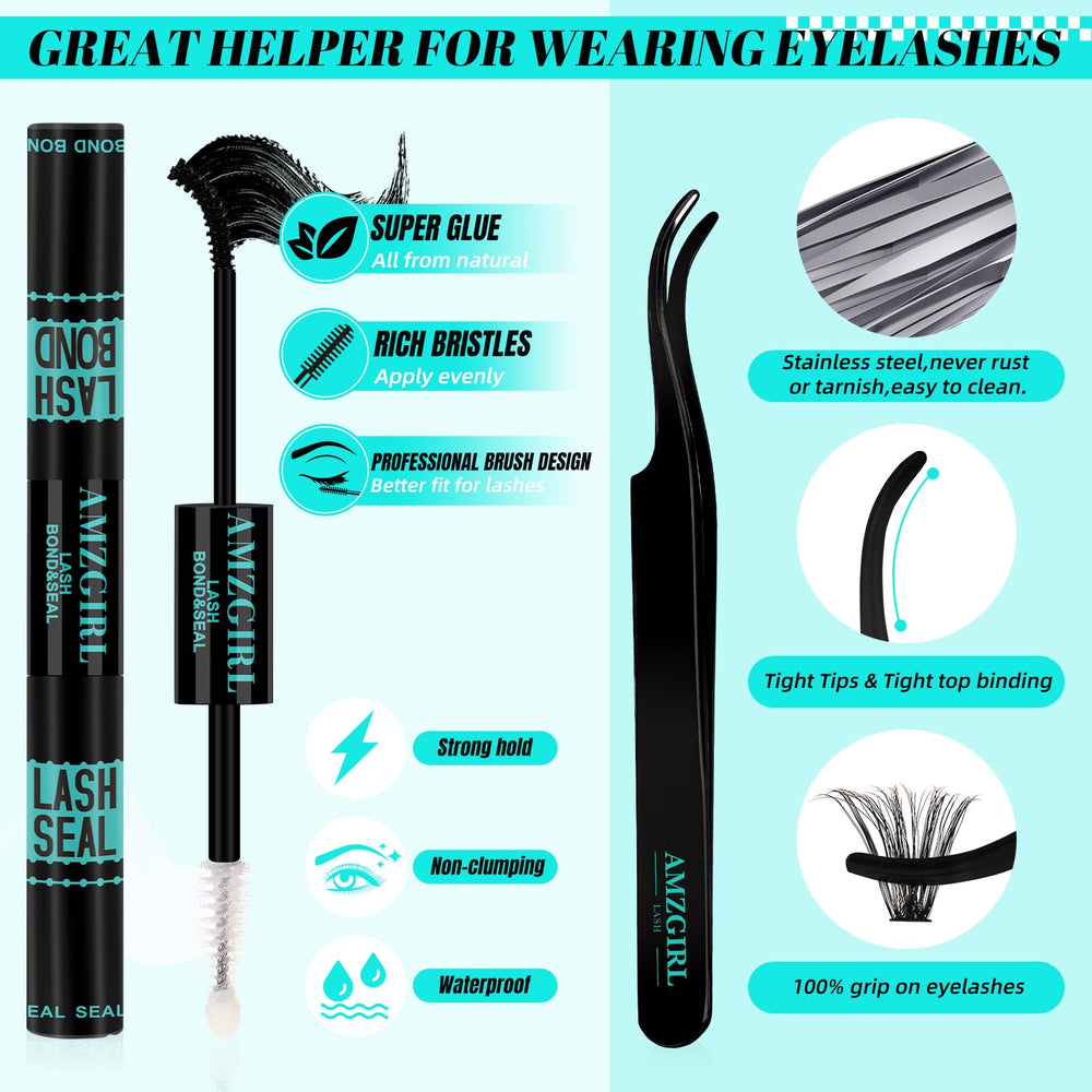 AMZGIRL LASH clústeres 9-16 mm para longitudes versátiles.