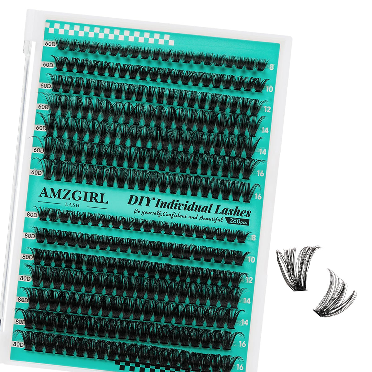AMZGIRL LASH pestanas-grupos-wispy 280 piezas para look natural diario.