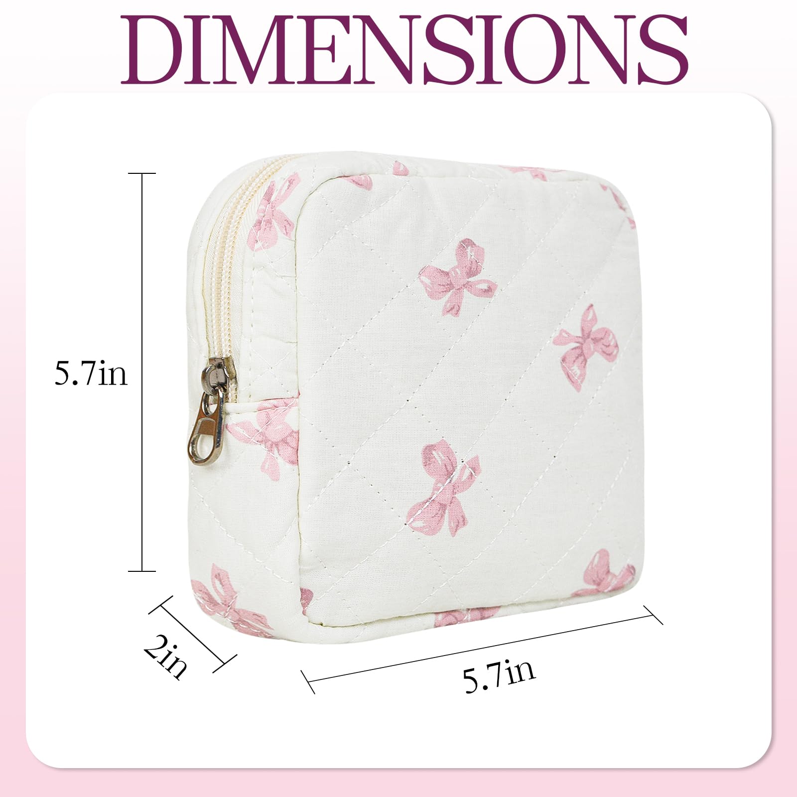 AMZMA bolso maquillaje floral acolchado, detalle forro interior, acceso rápido a cosméticos pequeños.