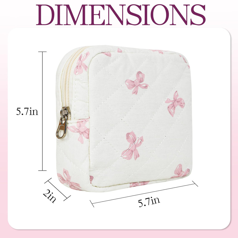 AMZMA bolso maquillaje floral acolchado, detalle forro interior, acceso rápido a cosméticos pequeños.