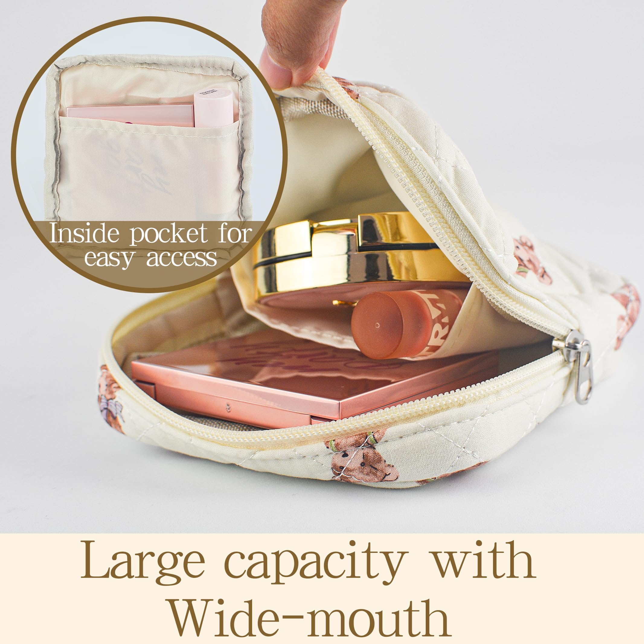 AMZMA estuche compacto floral, perfecto para joyas y accesorios pequeños