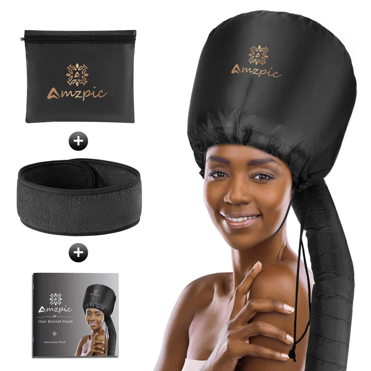 Amzpic accesorio bonnet secador pelo para uso en casa, secado cómodo.
