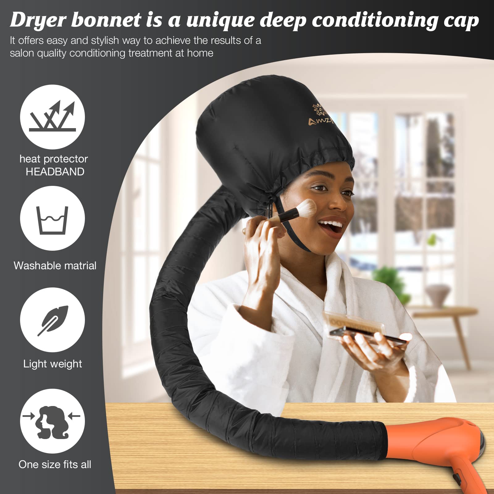 Amzpic bonnet con materiales resistentes al agua para sesiones prolongadas.