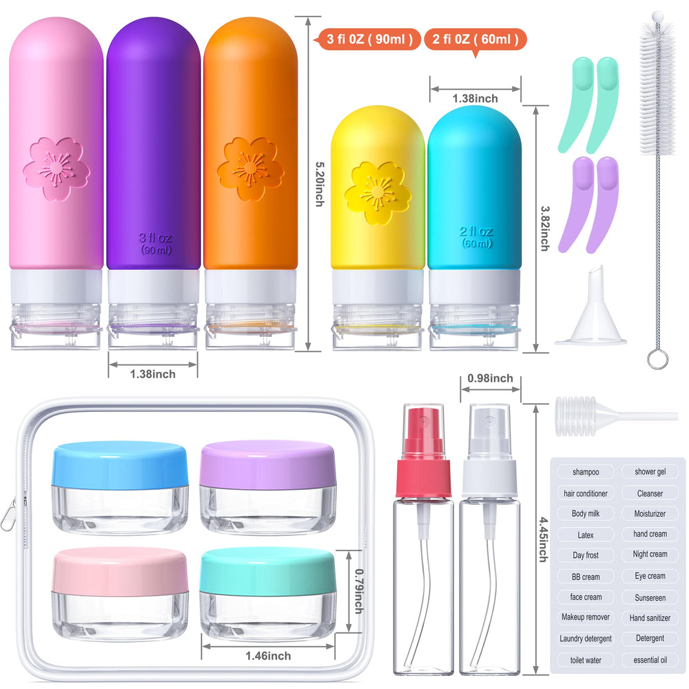 Amzrole botellas de viaje 3oz, ideales para líquidos esenciales sin fugas.