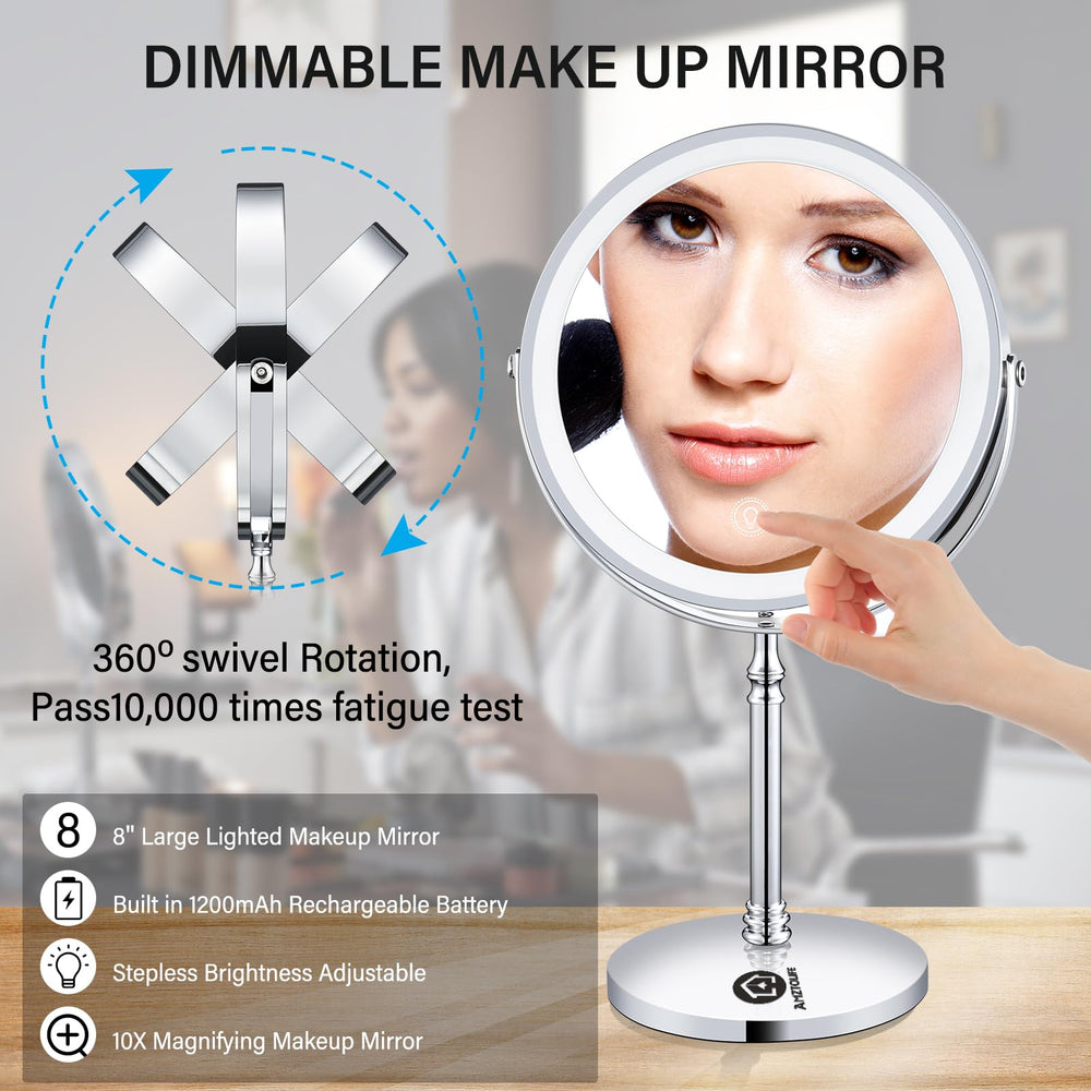 AMZTOLIFE espejo con rotación 360° para ángulo perfecto