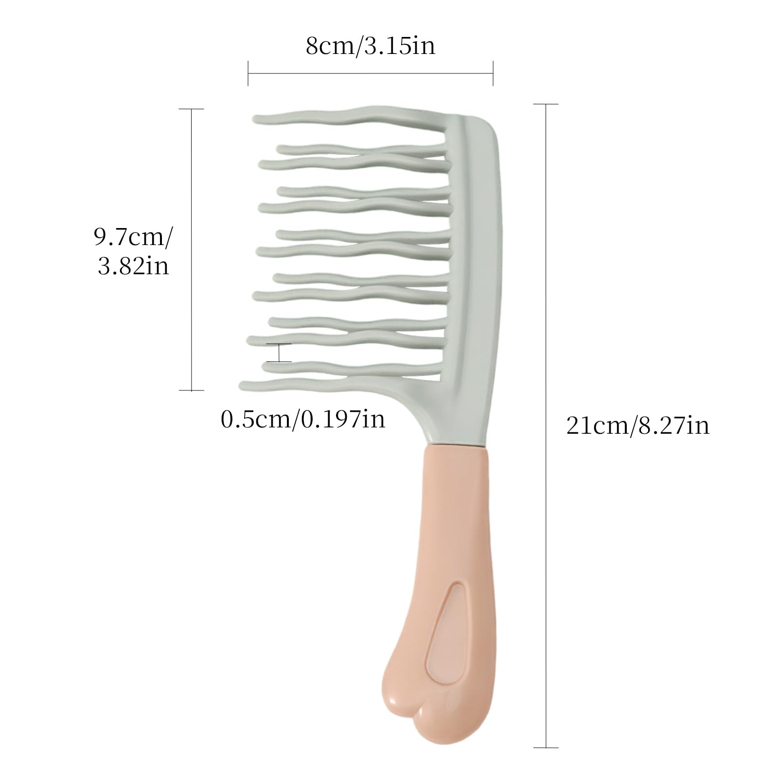 AMZWISH: peine de dientes ondulados para mantener el patrón de rizos durante el peinado.