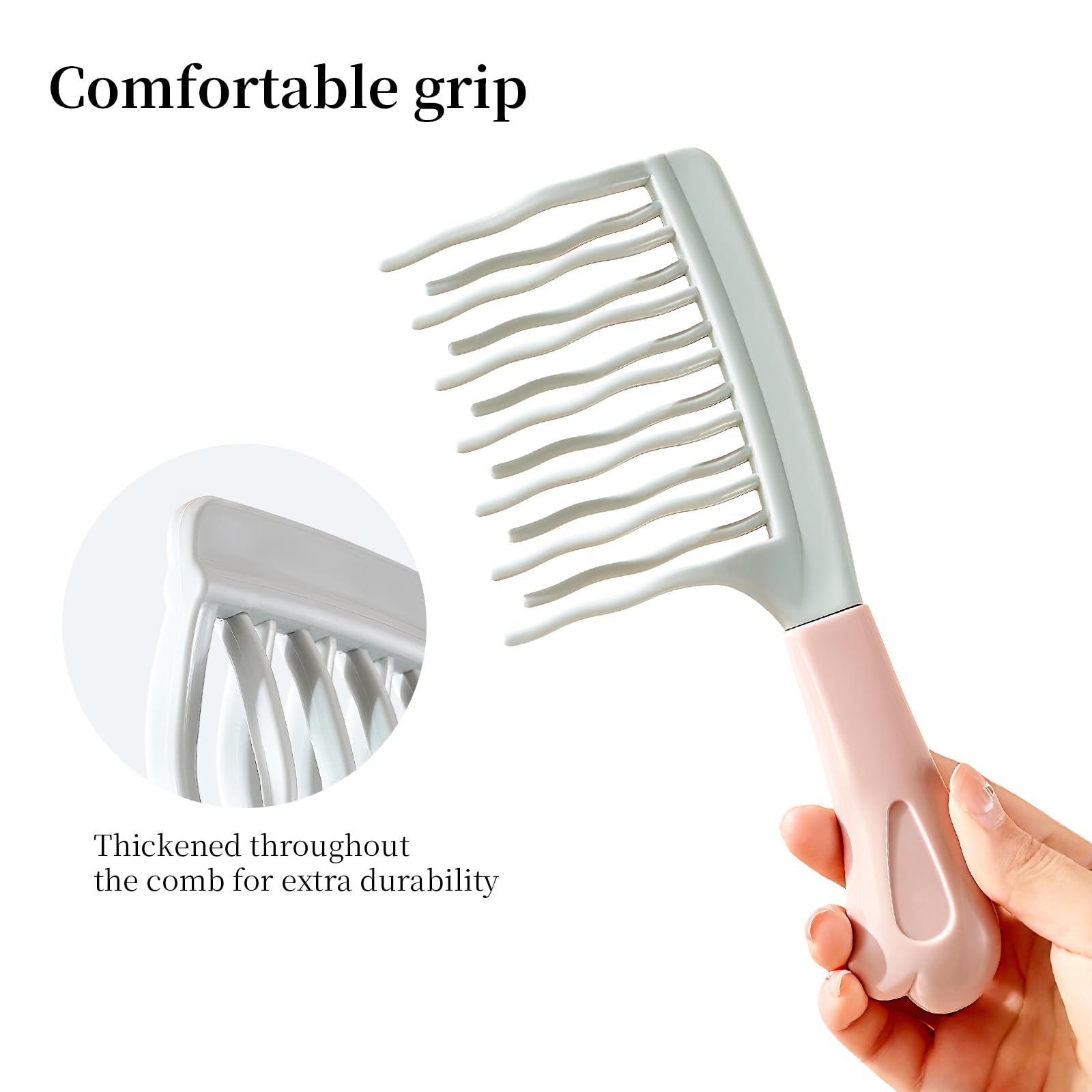 AMZWISH: peine con mango ergonómico para un cepillado cómodo.