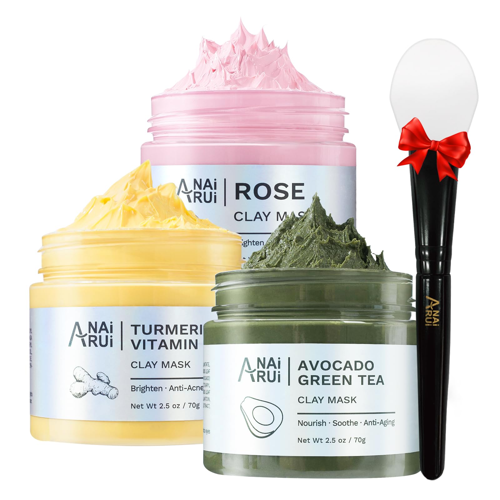 ANAI RUI mascarilla arcilla cúrcuma vitamina C en bote para luminosidad natural