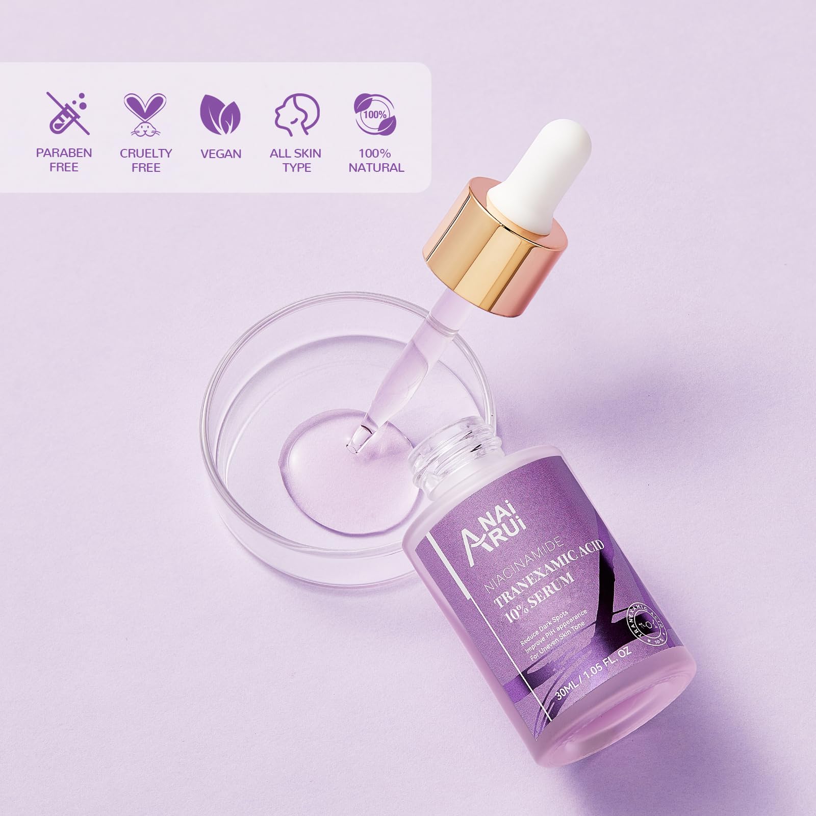 Detalle del empaque del ANAI RUI serum 10% TXA