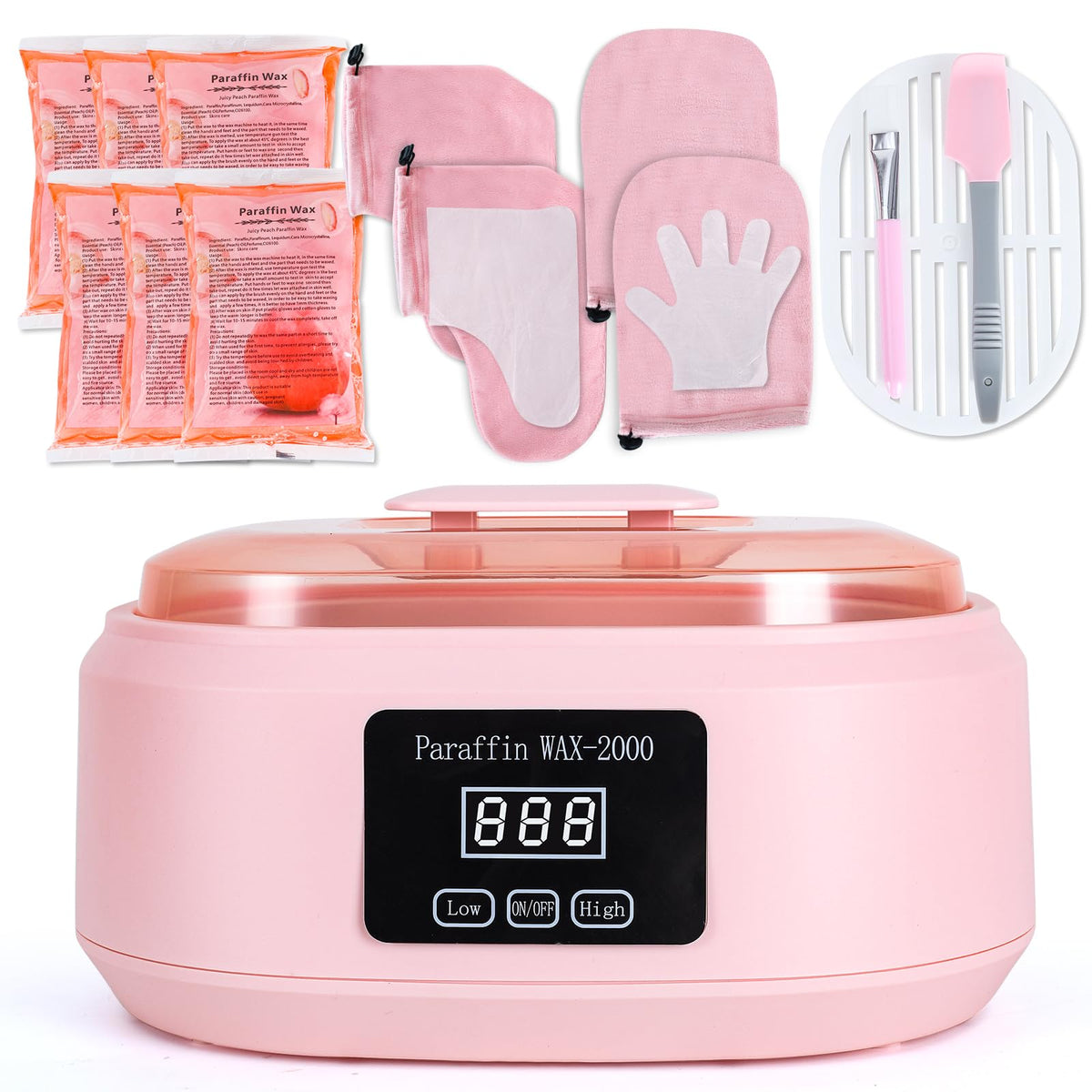 Ananelleo, máquina de parafina para manos y pies en color rosa, diseño compacto para casa.