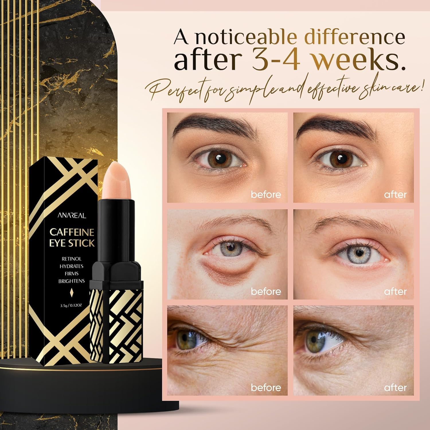 ANAREAL bálsamo ojos retinol, combate líneas finas y aporta firmeza.