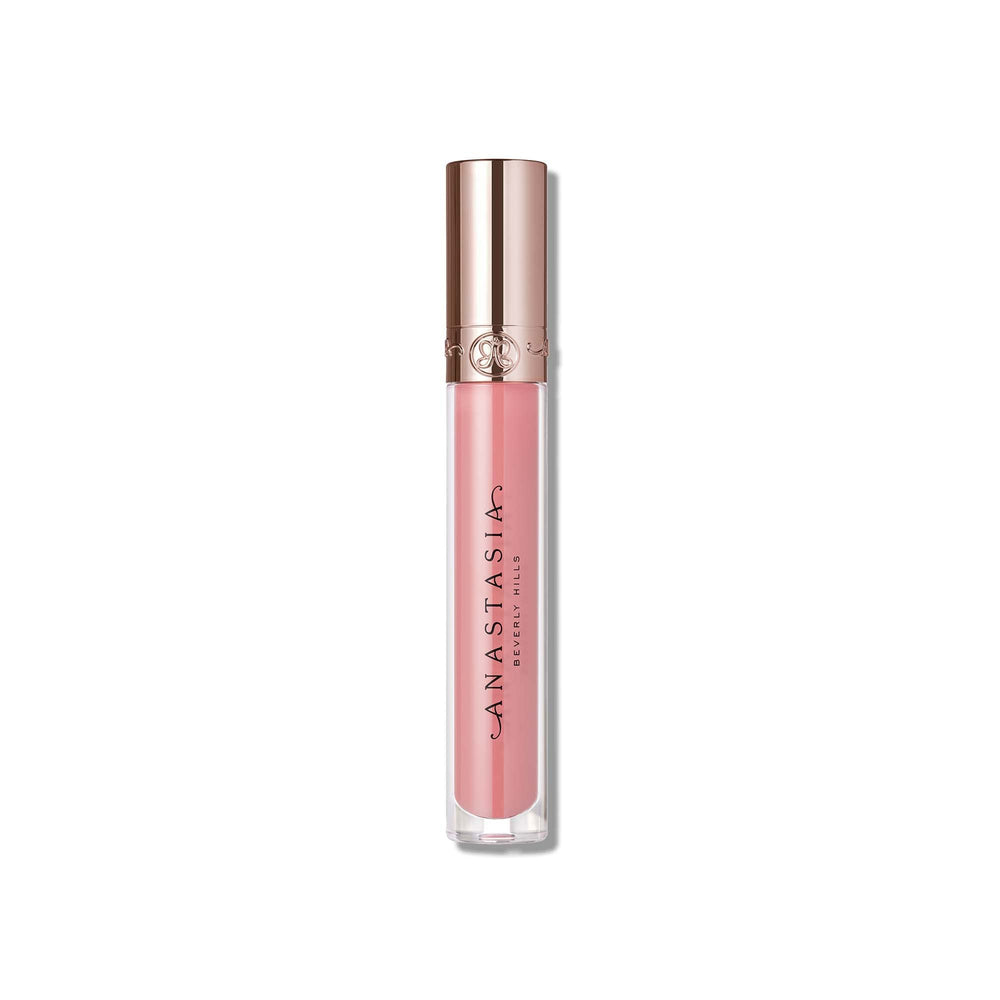 Anastasia Beverly Hills brillo-labios Sun Baked Pink con aplicación suave y uniforme.