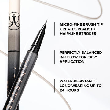 Anastasia Beverly Hills MicroStroke Brow Pen: muestra de color Marrón Medio para evaluar tono.