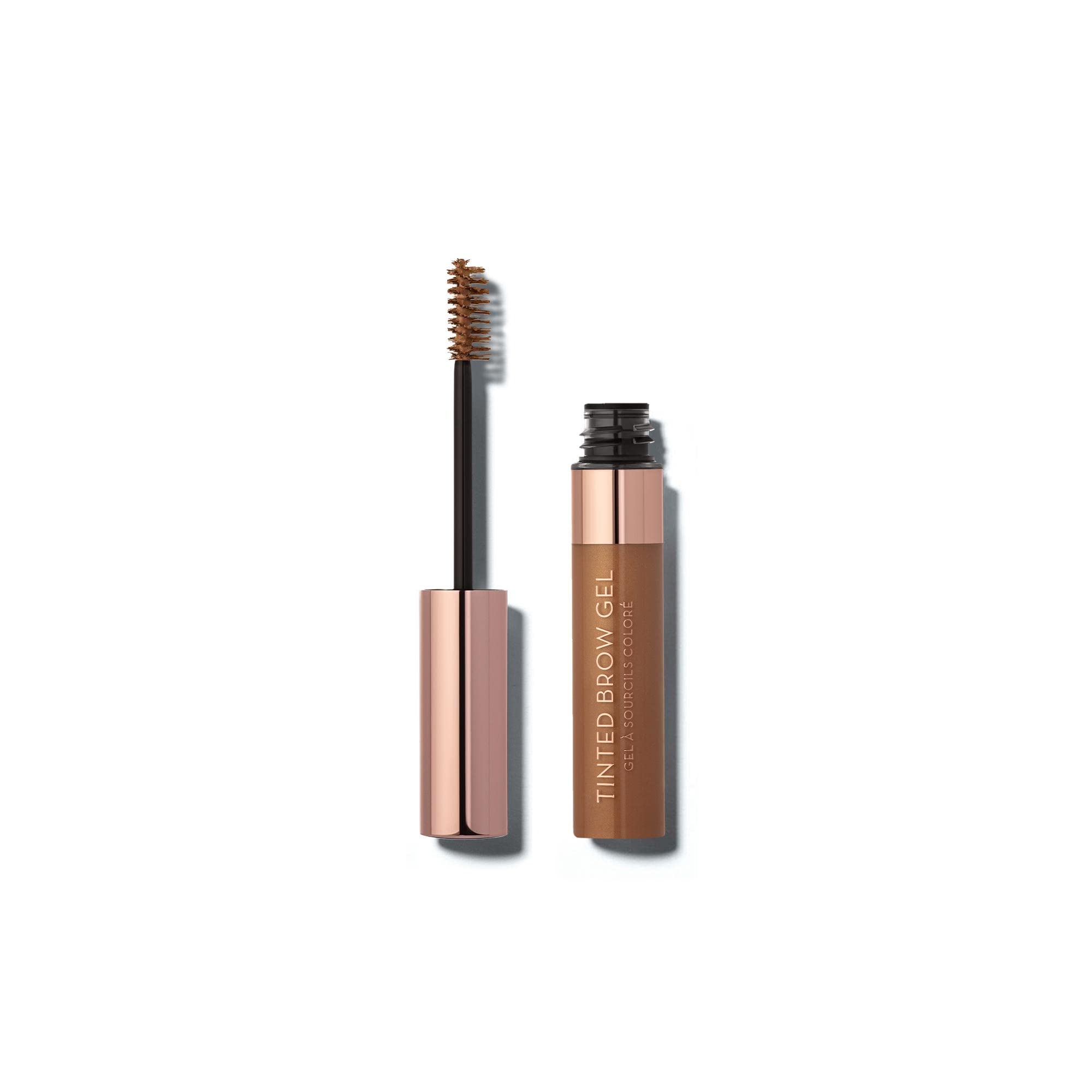 Anastasia Beverly Hills gel teinté Chocolat sur flacon et pinceau, définition légère.