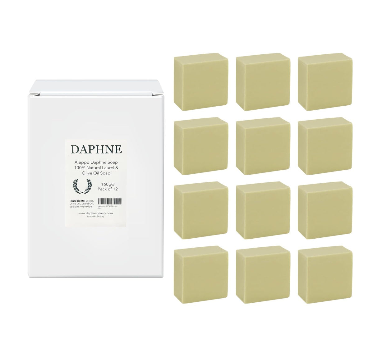 AnatoliaDaphne Aleppo soap bar with olive oil cleanses gently and moisturizes skin.