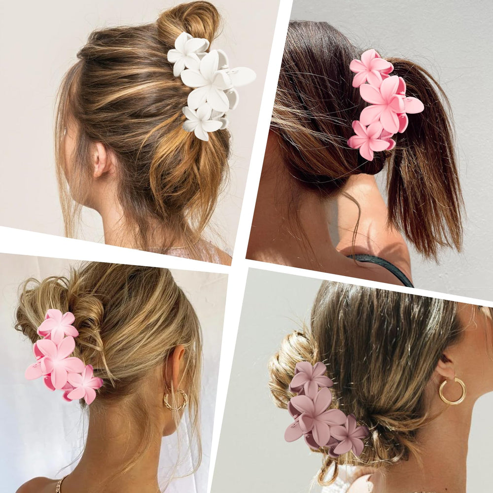 Anbala flor hawaiana rosa suave, ideal para cabello fino y medio
