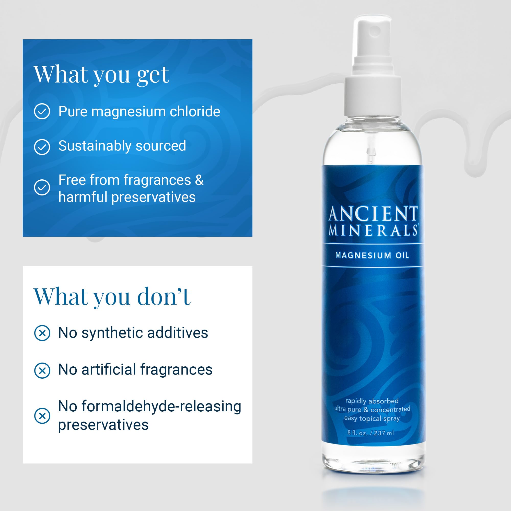 Ancient Minerals: producto soluble en agua, puede diluirse si es necesario