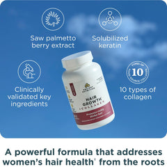 Ancient Nutrition Crecimiento de Cabello y Colágeno, cápsulas, apoyo al cabello, piel y uñas.