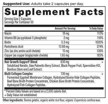 Ancient Nutrition Crecimiento de Cabello y Colágeno, mezcla de superalimentos, apoyo al fortalecimiento.