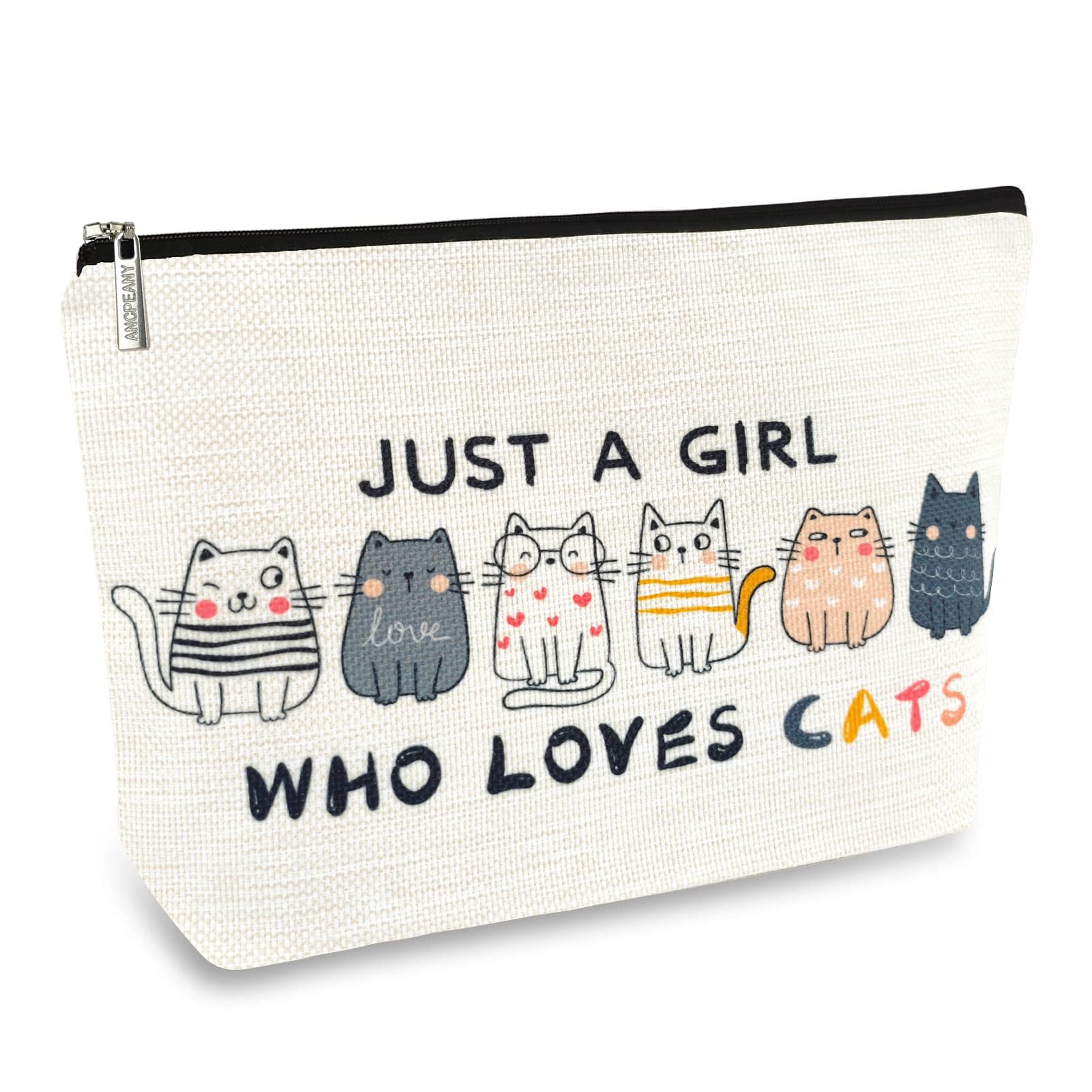 Ancpeany funda maquillaje gato frente: regalo perfecto para amantes de gatos y organización diaria.