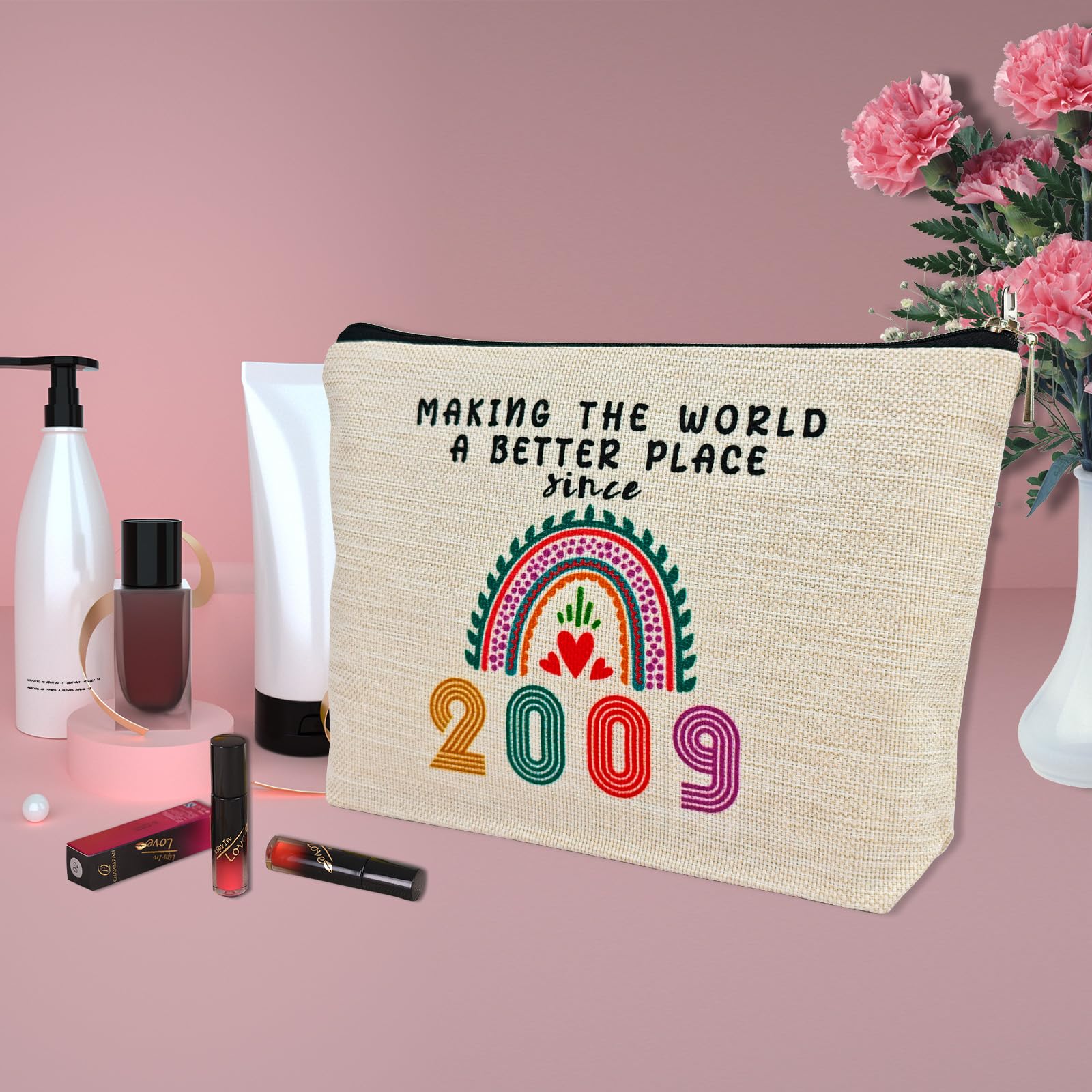 ancpeany bolso maquillaje regalo para ella, fácil de transportar y usar.