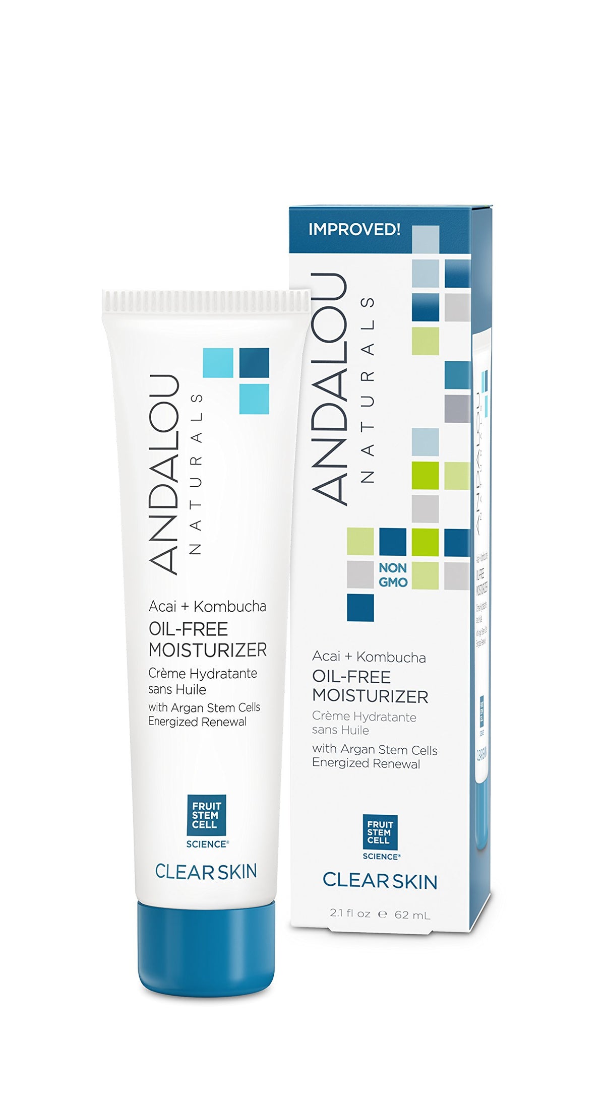 Andalou Naturals Acai Kombucha, hidratante sin aceite para piel radiante y equilibrada.