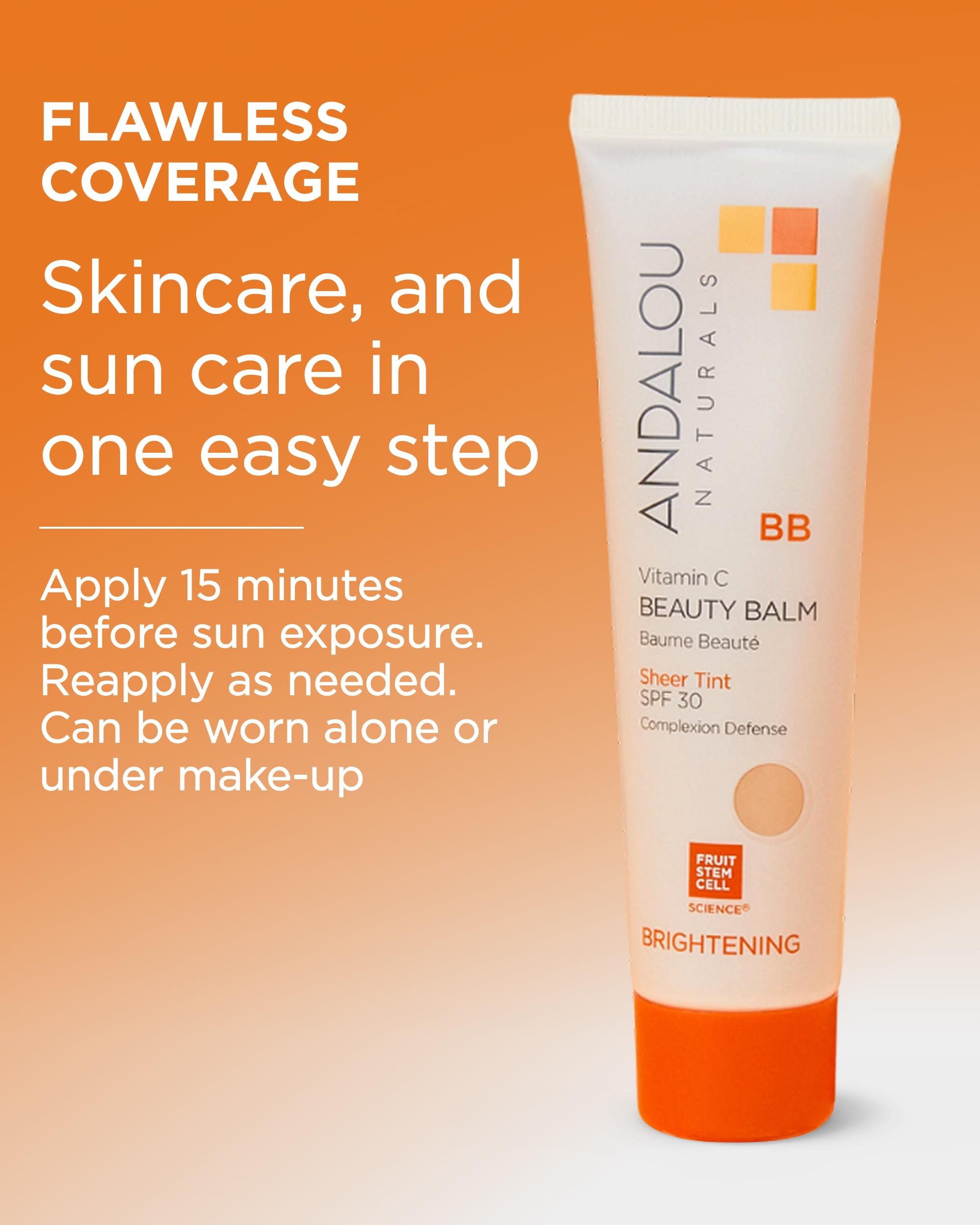 Protección solar amplia de Andalou Naturals con óxido de zinc no nano.