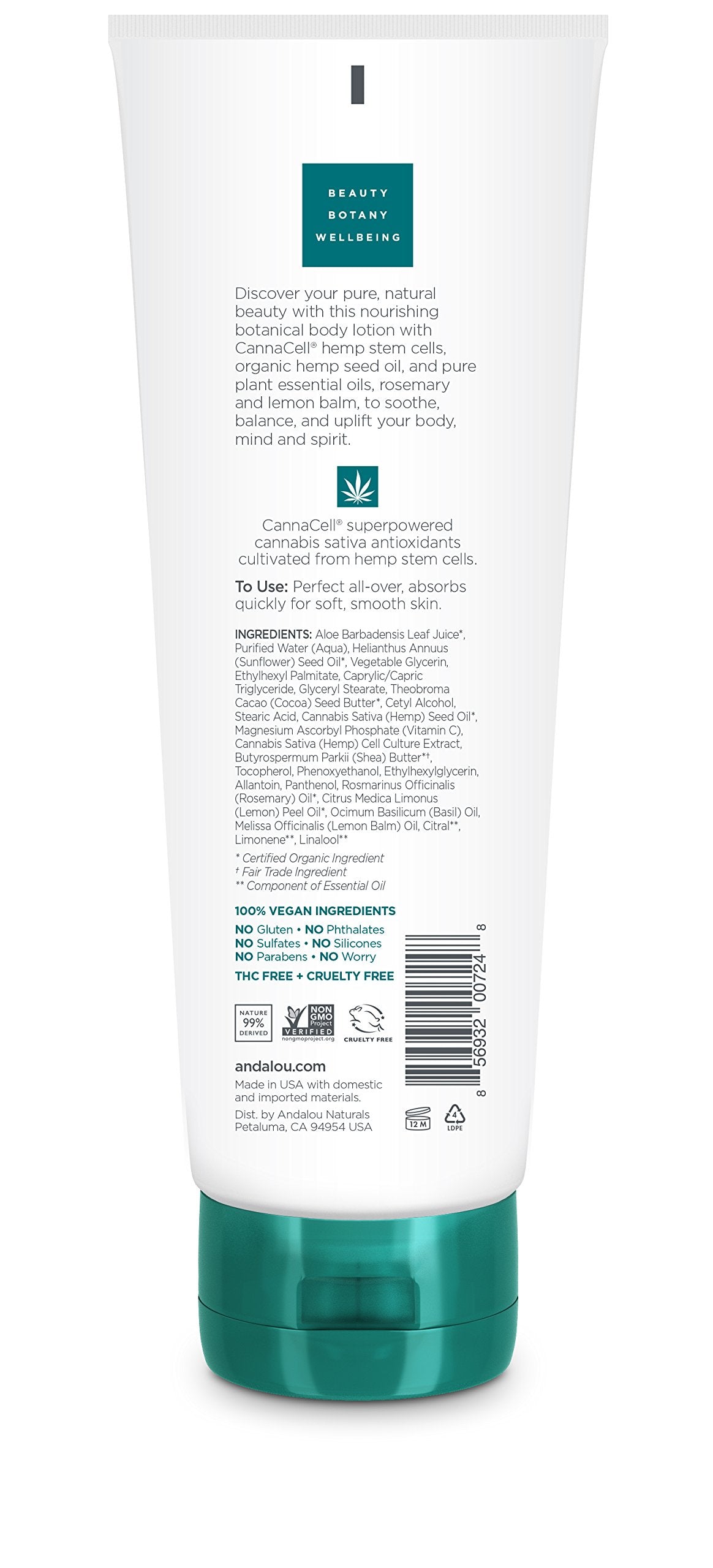 Frasco Joyful de Andalou Naturals, envase elegante para uso diario