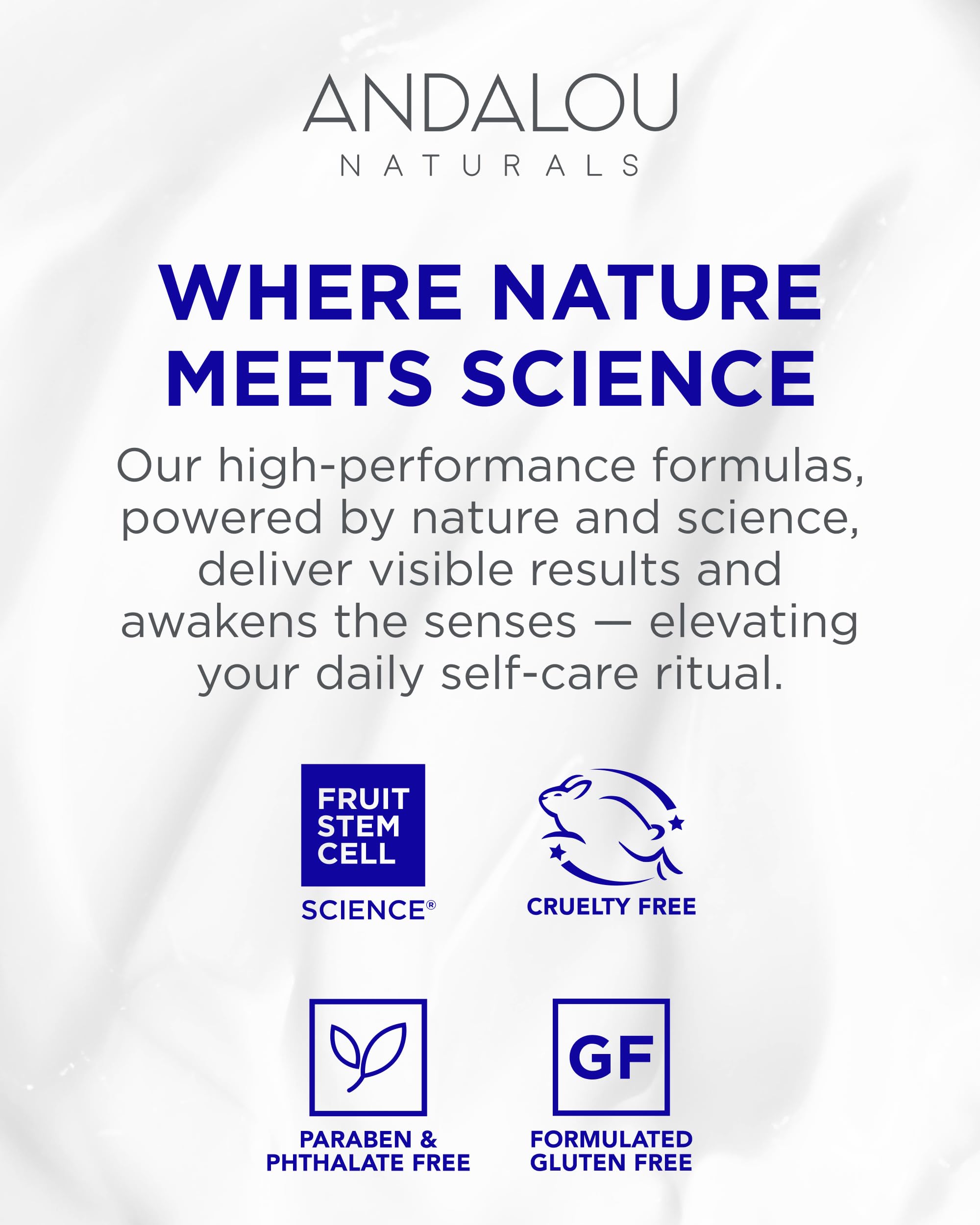 Andalou Naturals ingredientes naturales, veganos y no probados en animales.