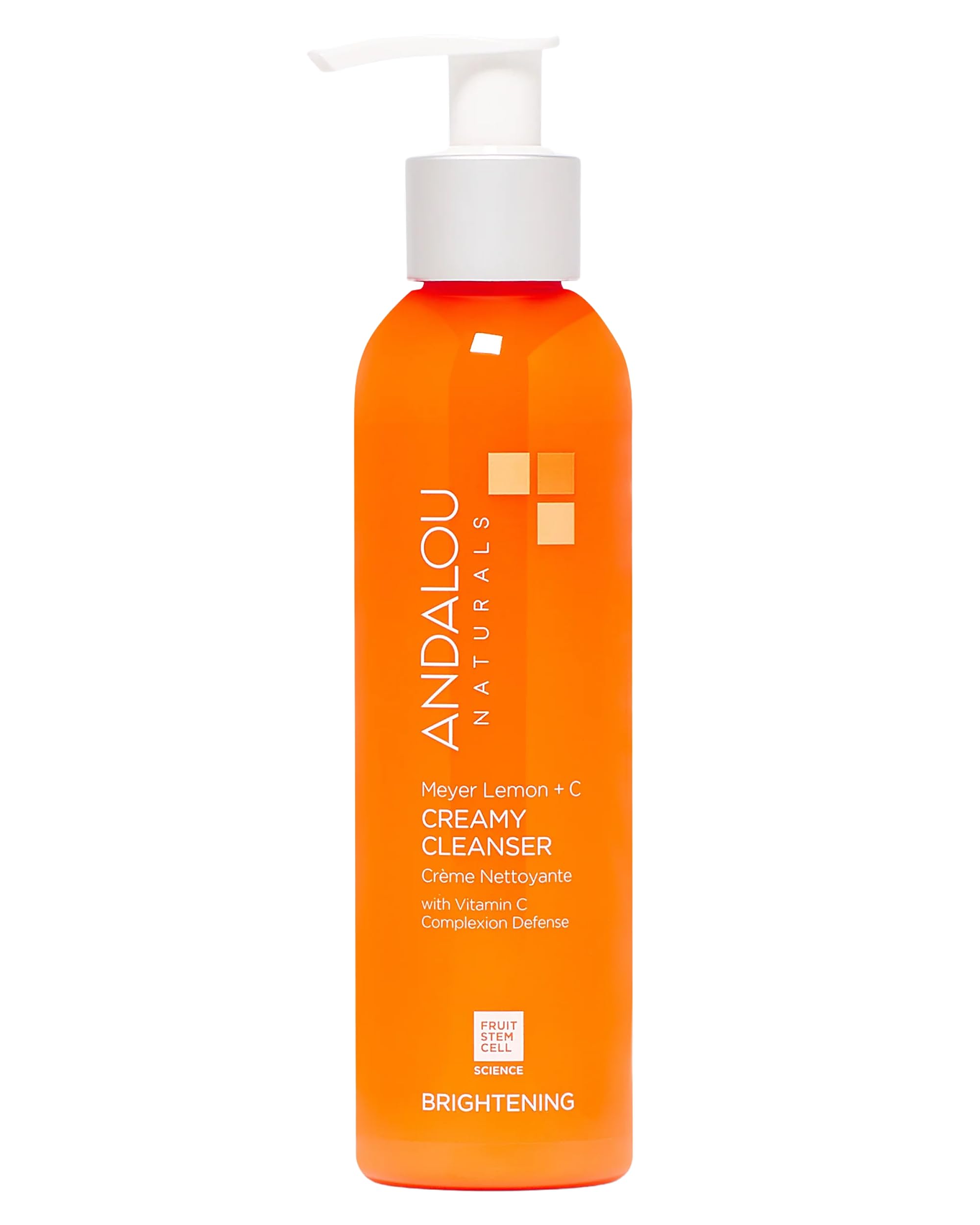 Andalou Naturals Limpiador Cremoso Limón Meyer limpia suavemente para un tono más uniforme.