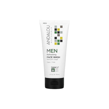 Andalou Naturals limpiador facial para hombres energizante en botella para una piel limpia y fresca
