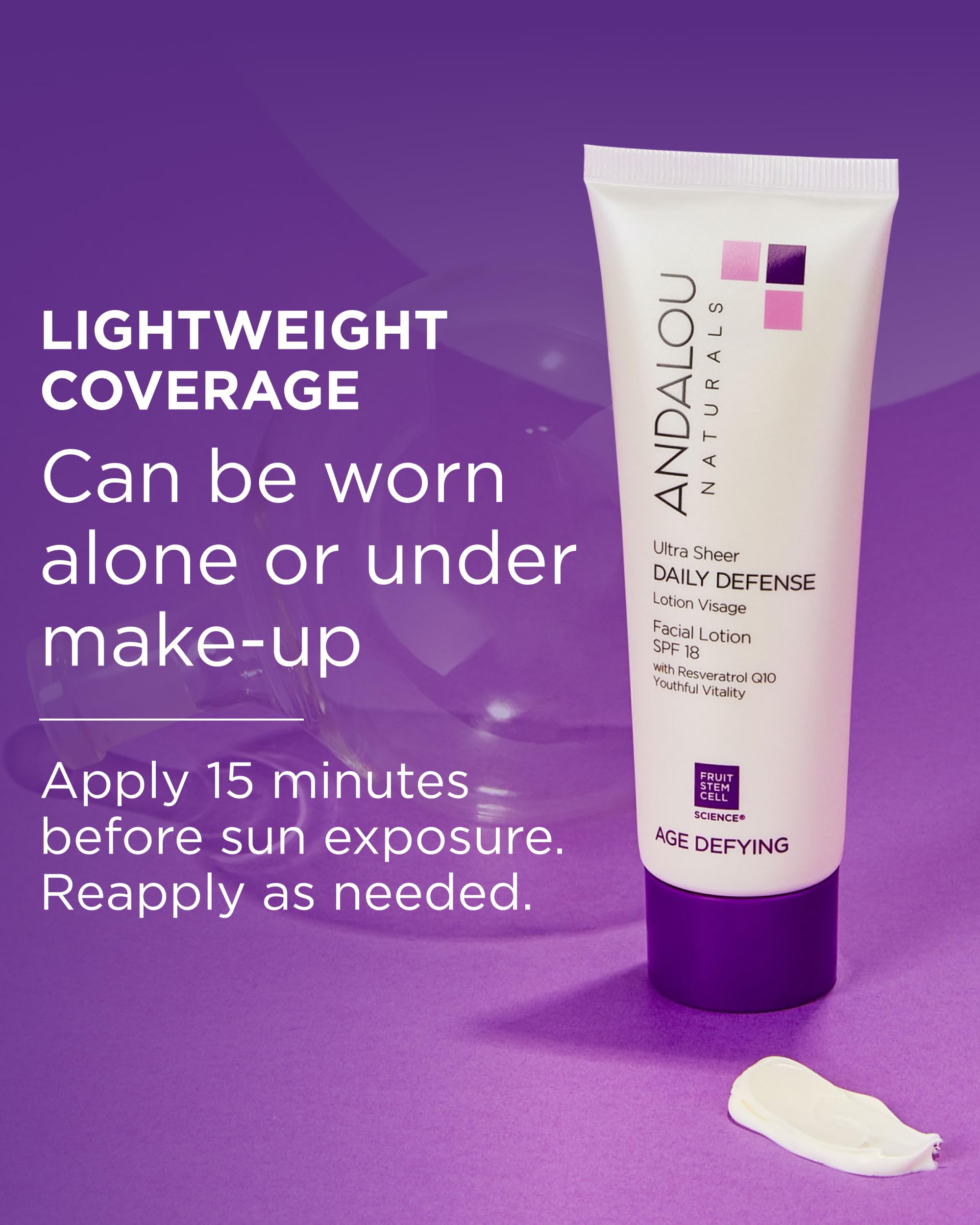 Andalou Naturals resveratrol CoQ10 en primer plano, fortalece la vitalidad de la piel.