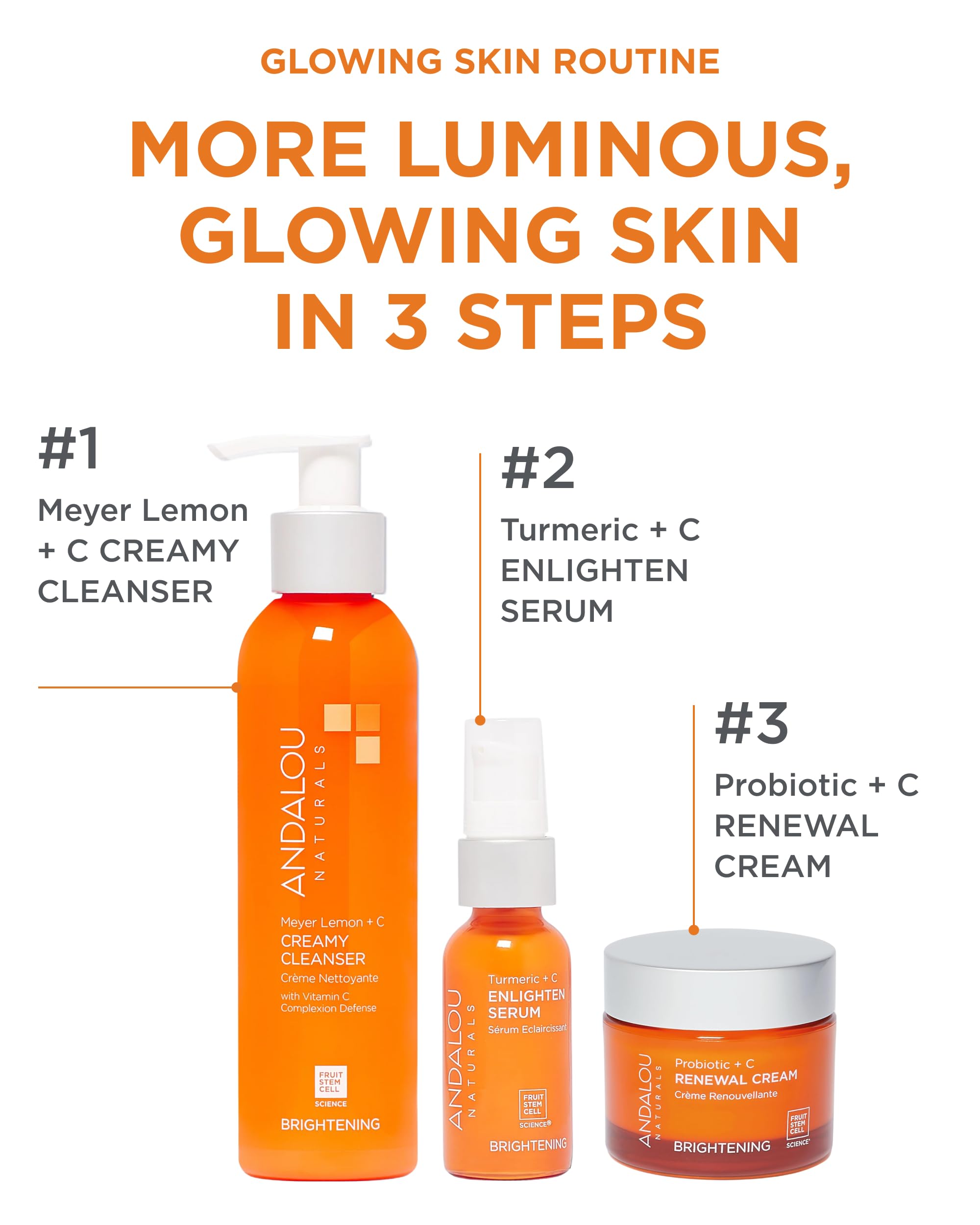 Textura cremosa del suero Andalou Naturals facilita absorción y sensación fresca.