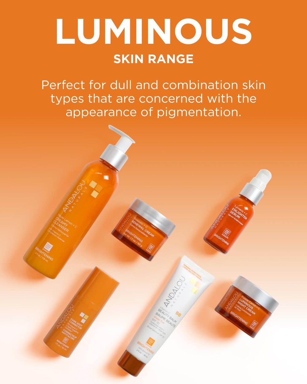 Andalou Naturals tonico facial Clementina libre de crueldad, fórmula vegana.