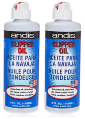 Aceite para cortapelos Andis, pack de 2, facilita limpieza y lubricación.
