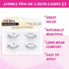 Pestañas postizas Andrea 53 con cabello humano para volumen natural