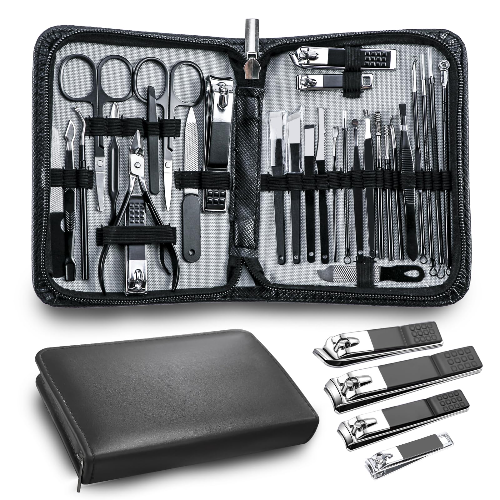 Set de manicura Andrea con estuche negro para cuidado de uñas completo