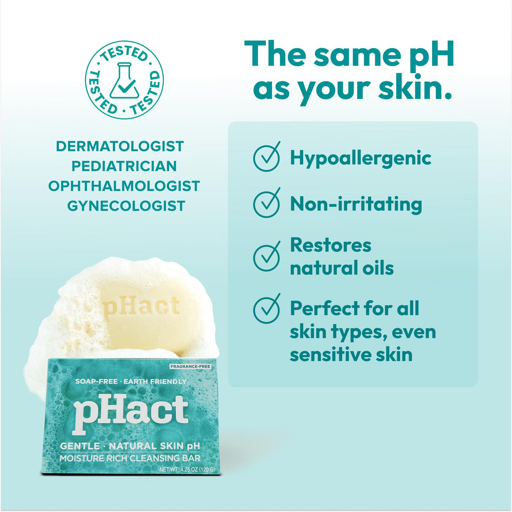pHact fragrance-free bar ideal for fragrance-sensitive users.