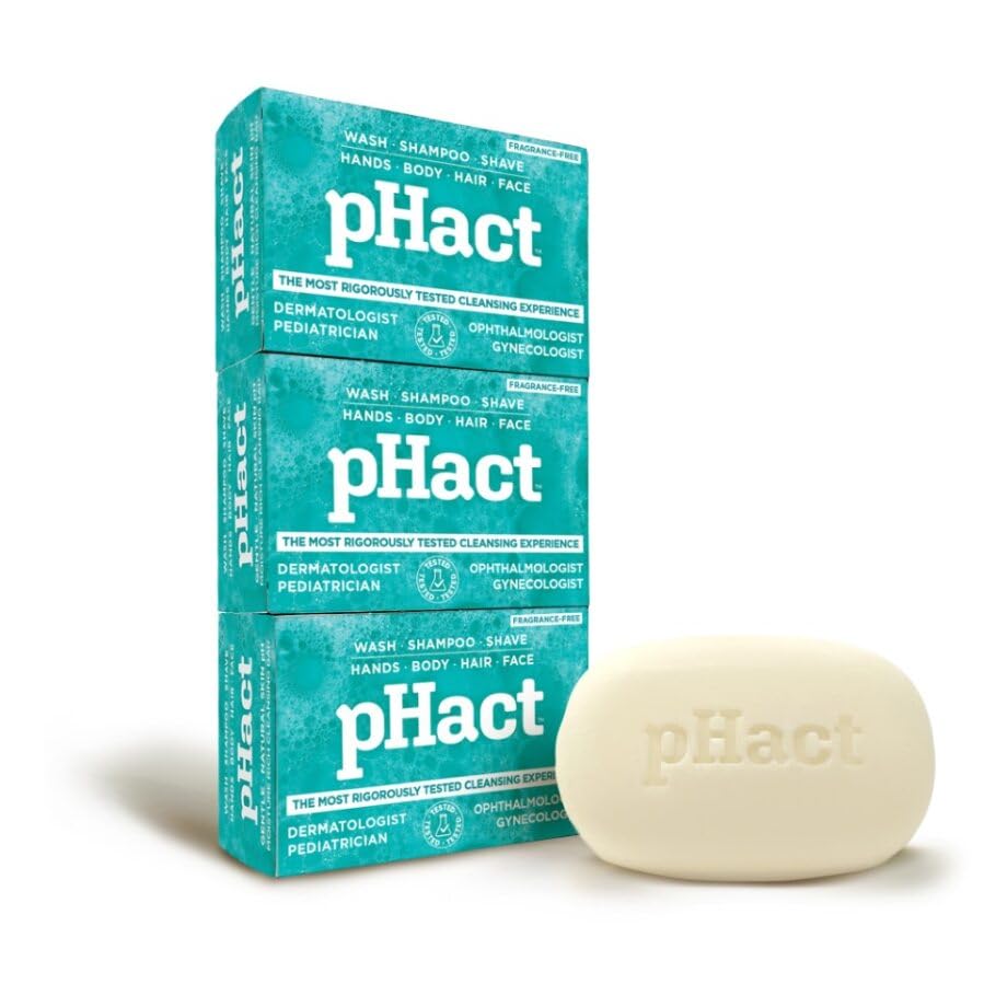 ANDREW LESSMAN pHact cleansing bar pack-shot – 3-pack, 4.25 oz each.