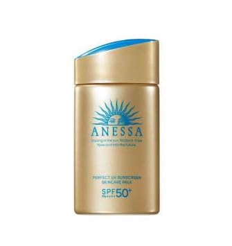 ANESSA Leche Solar botella visible, protección diaria suave para la piel.
