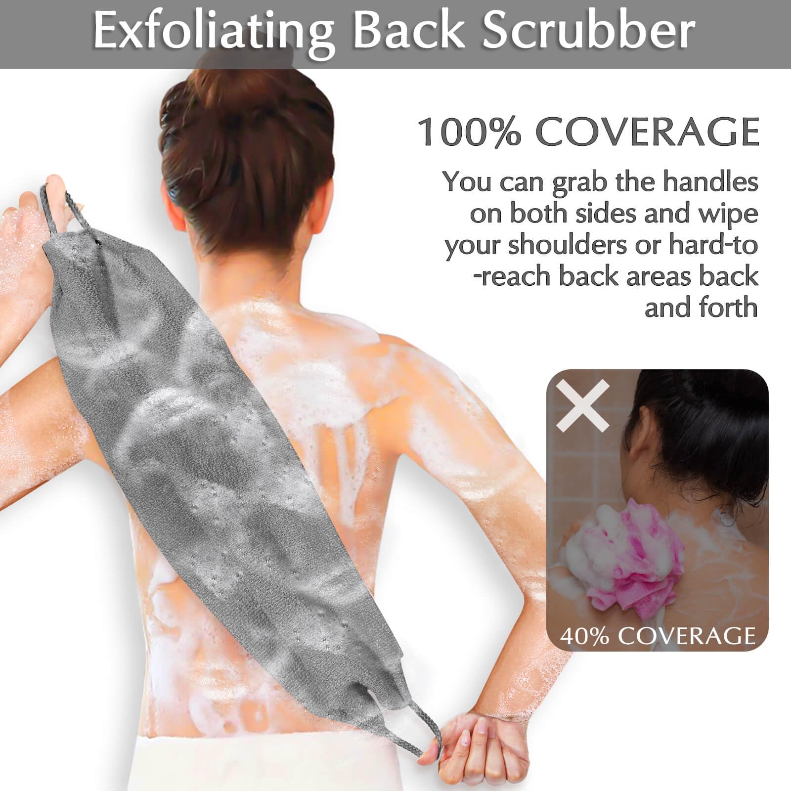 Conjunto exfoliante para cuerpo gris Anezus, cuidado diario de la piel.