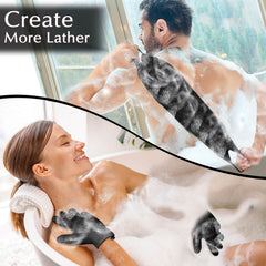 Guantes exfoliantes Anezus para ducha, ideales para una limpieza suave del cuerpo.
