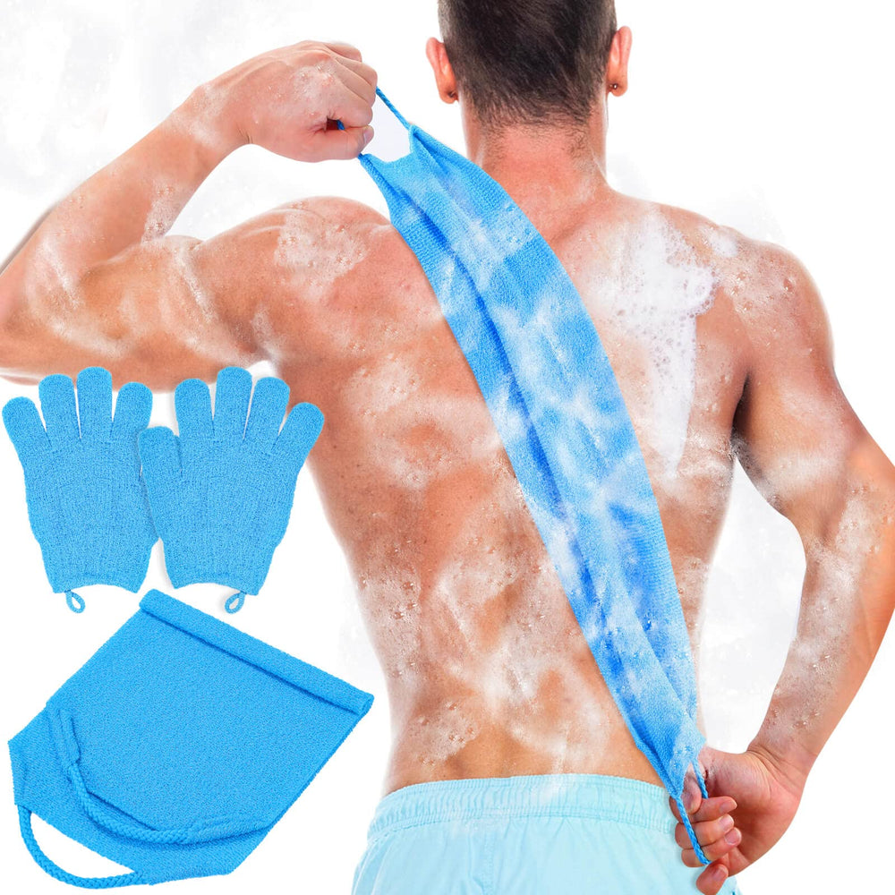 Guantes exfoliantes Anezus para espalda, exfoliación suave y limpieza eficaz.