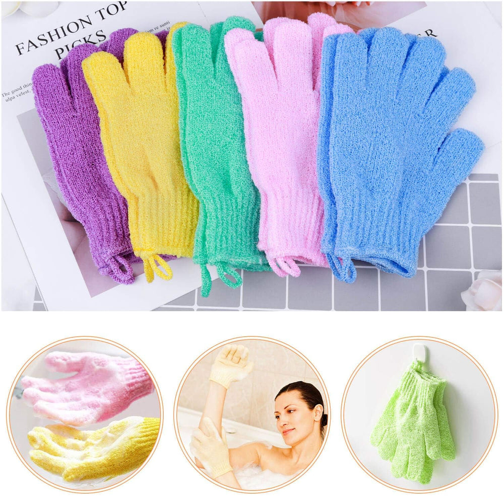anezus guantes exfoliantes naranja ideales para el cuerpo y la ducha diaria.