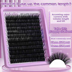 Anforlin pestañas con curvatura D 14-16mm, efecto abanico para ocasiones.
