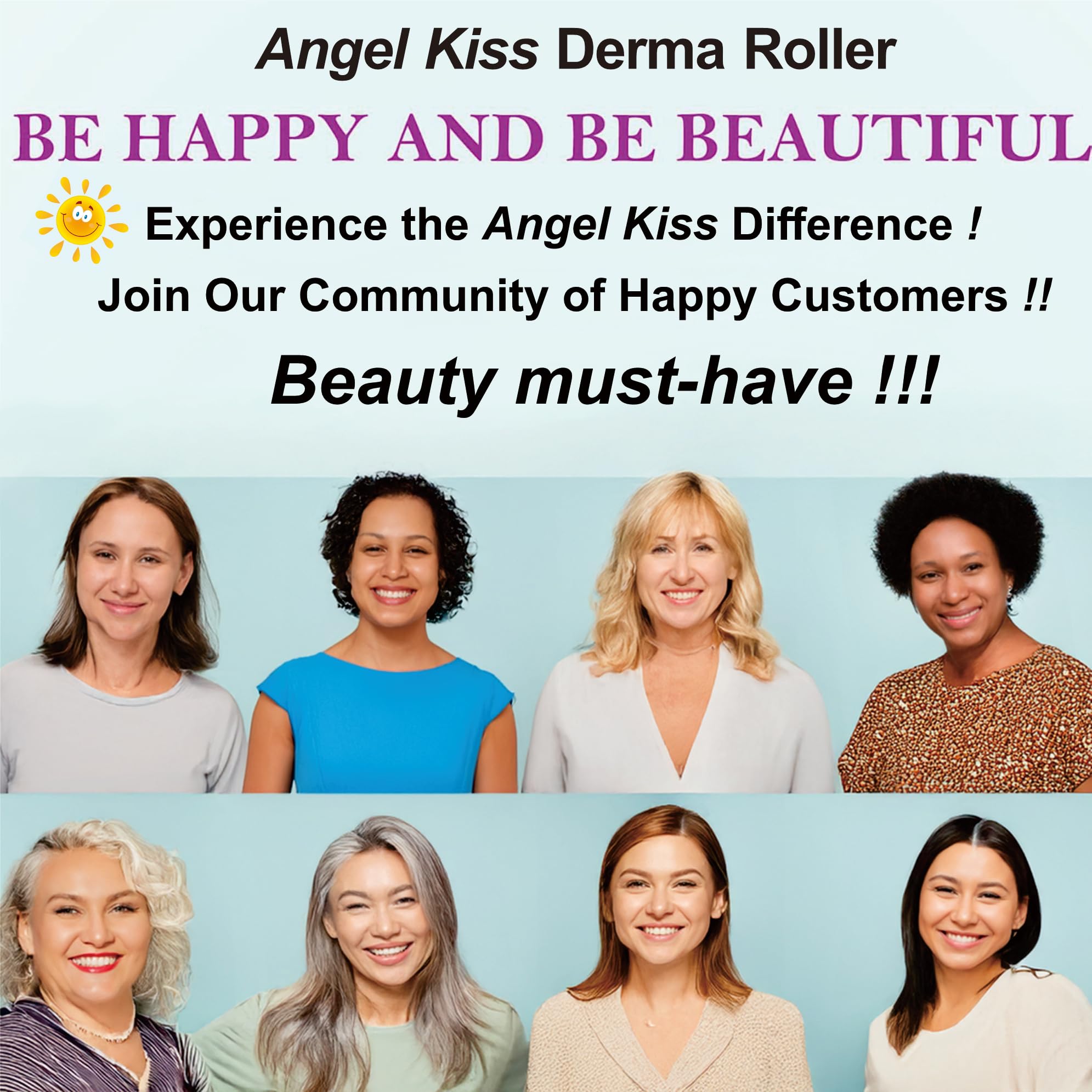 Angel Kiss Derma Roller: agujas de 0,3 mm para uso doméstico diario.